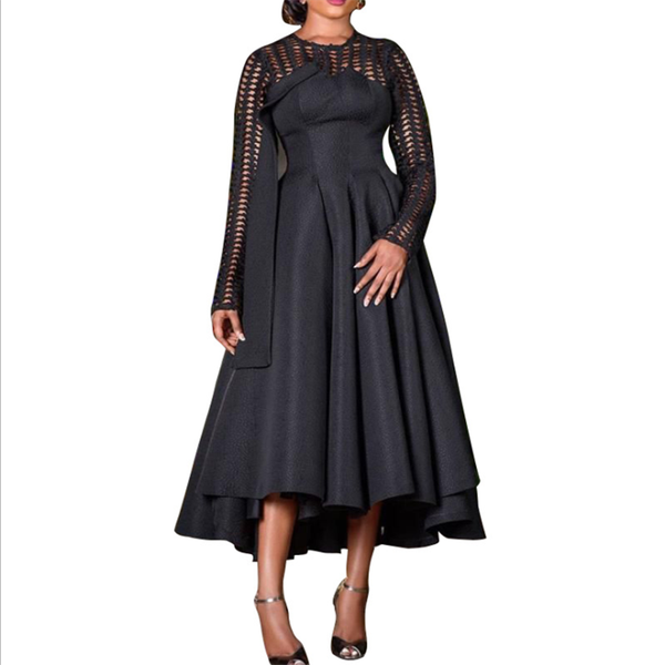 all black o neck long sleeve fit and flare dress young party lady fashion women casual dresses, Black;gray
all black o neck long sleeve fit and flare dress young party lady fashion women casual dresses, Black;gray