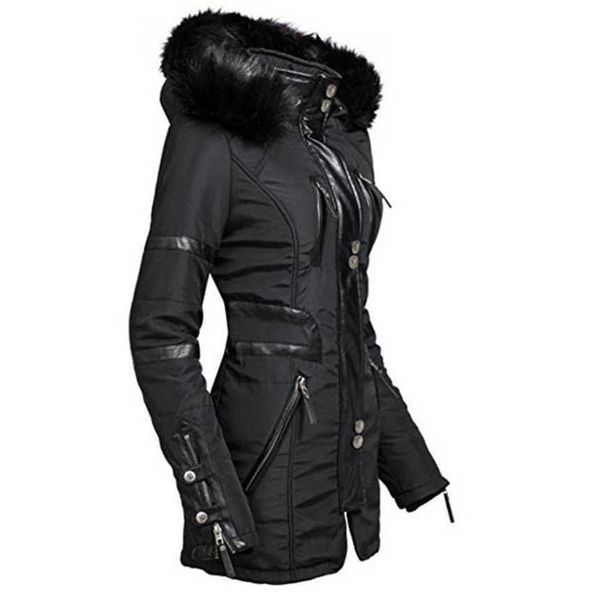women's thick warm black parkas hooded padded et female zipper windproof outwear women winter cotton coat d301
women's thick warm black parkas hooded padded et female zipper windproof outwear women winter cotton coat d301