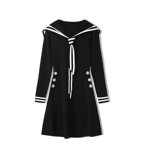 casual dresses preppy style striped shawl waist slimming knitted dress women's clothing early autumn european sailor collar slim sweate, Black;gray
casual dresses preppy style striped shawl waist slimming knitted dress women's clothing early autumn european sailor collar slim sweate, Black;gray