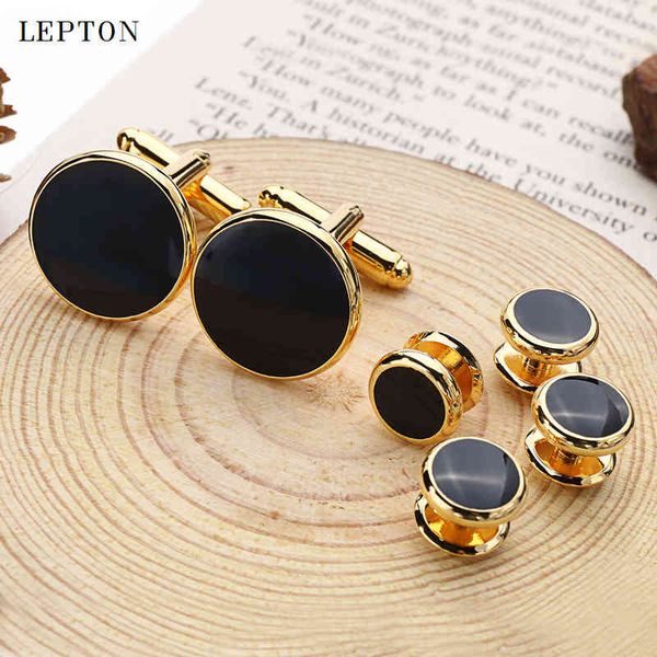 lepton black enamel round cufflinks and tuxedo studs sets gold color business wedding mens shirt cuffs cufflink, Silver
lepton black enamel round cufflinks and tuxedo studs sets gold color business wedding mens shirt cuffs cufflink, Silver