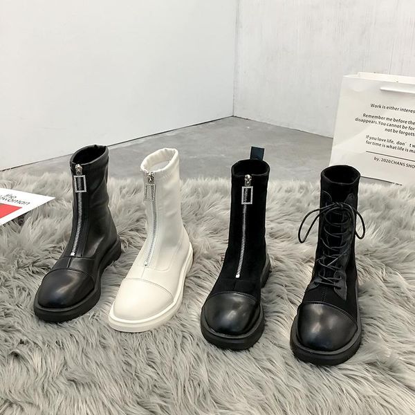 boots women's shoes ankle 2021 autumn and winter fashion low-heel round toe stitching front zipper motorcycle, Black
boots women's shoes ankle 2021 autumn and winter fashion low-heel round toe stitching front zipper motorcycle, Black
