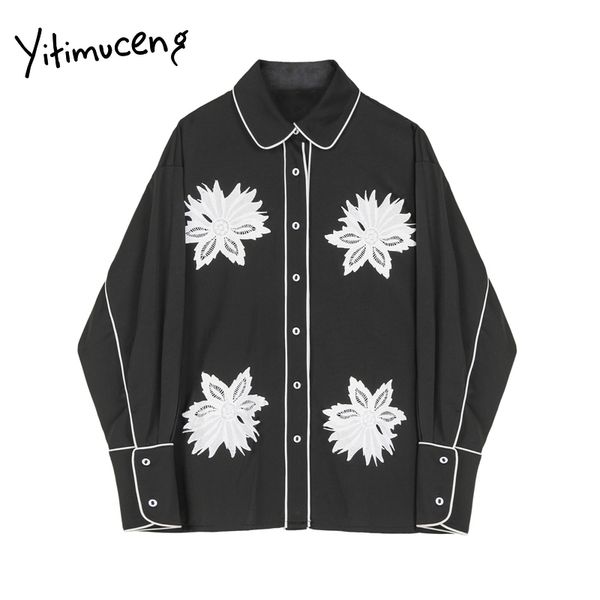 yitimuceng black lace floral blouse women long sleeve button up shirts straight spring korean fashion turn-down collar 210601, White
yitimuceng black lace floral blouse women long sleeve button up shirts straight spring korean fashion turn-down collar 210601, White