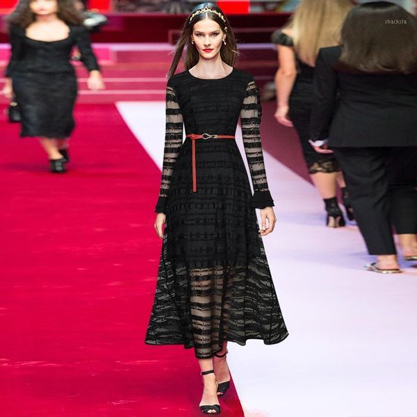 gedivoen autumn fashion runway ankle-length dress women long sleeve belt mesh a-line elegant ladies party dresses casual, Black;gray
gedivoen autumn fashion runway ankle-length dress women long sleeve belt mesh a-line elegant ladies party dresses casual, Black;gray