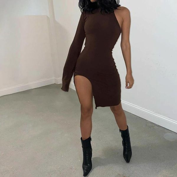 one shoulder long sleeve women bodycon party dresses side slit autumn fashion skinny clubwear mini dress solid casual, Black;gray
one shoulder long sleeve women bodycon party dresses side slit autumn fashion skinny clubwear mini dress solid casual, Black;gray