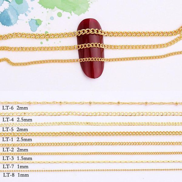 1pcs 50cm metal chain nail charms decorations punk style professional fine flat tiny tips jewels manicure rhinestone art1, Silver;gold
1pcs 50cm metal chain nail charms decorations punk style professional fine flat tiny tips jewels manicure rhinestone art1, Silver;gold