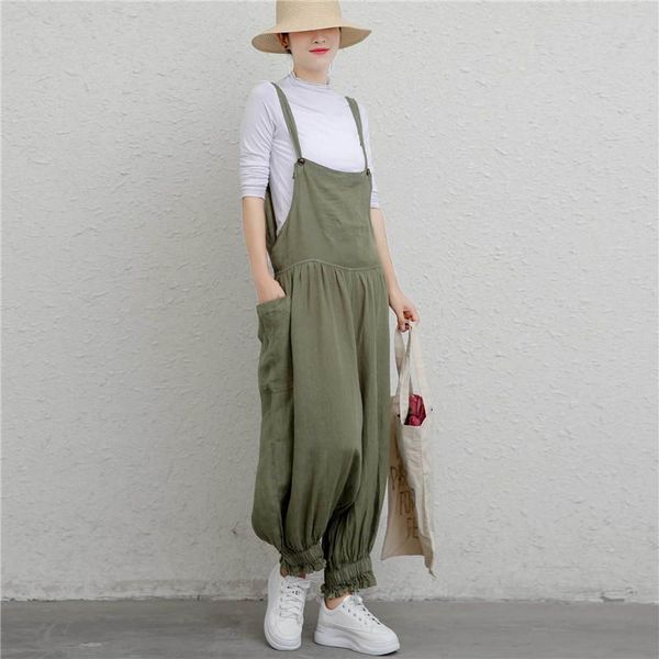 women's jumpsuits & rompers fairynatural retro ladies linen 2021 spring fall solid color casual pockets women sleeveless long bodysuits, Black;white
women's jumpsuits & rompers fairynatural retro ladies linen 2021 spring fall solid color casual pockets women sleeveless long bodysuits, Black;white