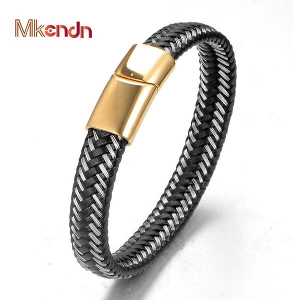 charm bracelets mkendn genuine handmade braided rope leather men stainless steel magnetic clasps punk jewelry pulseras, Golden;silver
charm bracelets mkendn genuine handmade braided rope leather men stainless steel magnetic clasps punk jewelry pulseras, Golden;silver