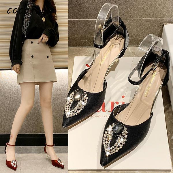 dress shoes pointed toe stiletto heels women 2021 spring fashion women's wild word buckle belt hollow single, Black
dress shoes pointed toe stiletto heels women 2021 spring fashion women's wild word buckle belt hollow single, Black