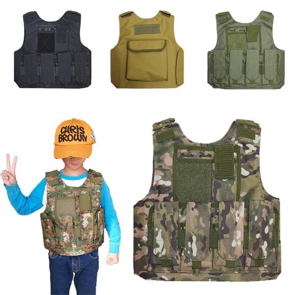 children outdoor cs shooting protection gear vest kid military combat training camping hunting multi-function tactical waistcoat jackets, Camo;black
children outdoor cs shooting protection gear vest kid military combat training camping hunting multi-function tactical waistcoat jackets, Camo;black