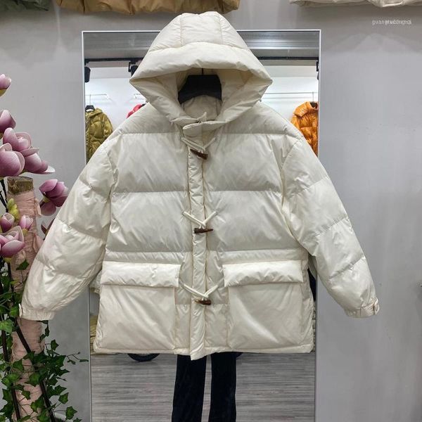 winter horn button down parka 90% white duck jacket thick warm loose bread hooded female coat snow overcoat1, Black
winter horn button down parka 90% white duck jacket thick warm loose bread hooded female coat snow overcoat1, Black