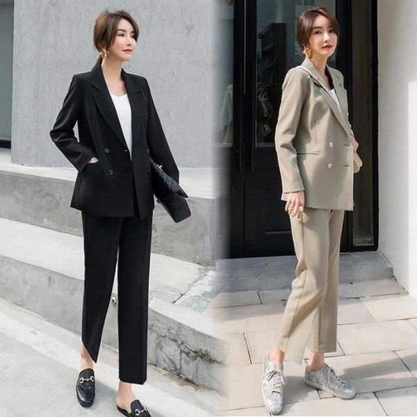 autumn style fashion temperament small fragrance professional female korean suit western two-piece women's two piece pants, White
autumn style fashion temperament small fragrance professional female korean suit western two-piece women's two piece pants, White