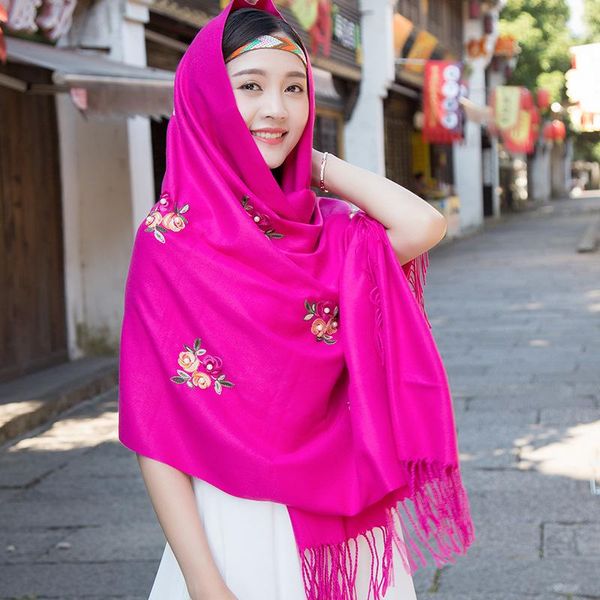 scarves female ethnic embroidery shawl rose ladies cashmere scarf dual-use thick winter headband neckerchief bandana, Blue;gray
scarves female ethnic embroidery shawl rose ladies cashmere scarf dual-use thick winter headband neckerchief bandana, Blue;gray