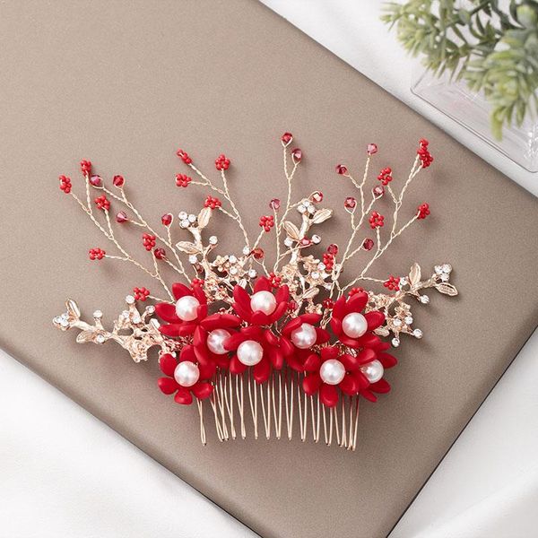 hair clips & barrettes gorgeous red flower decorated comb princess gold bridal wedding jubilant party women vine accessories maea99, Golden;silver 
hair clips & barrettes gorgeous red flower decorated comb princess gold bridal wedding jubilant party women vine accessories maea99, Golden;silver