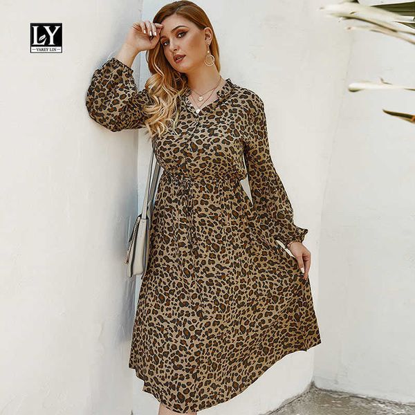 ly varey lin summer autumn plus size leopard dress single breasted stand collar elastic waist sashes tie up slim 210526, Black;gray
ly varey lin summer autumn plus size leopard dress single breasted stand collar elastic waist sashes tie up slim 210526, Black;gray