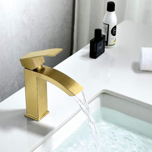 brushed gold waterfall bathroom sink faucet modern single hole faucets stainless steel vanity
brushed gold waterfall bathroom sink faucet modern single hole faucets stainless steel vanity