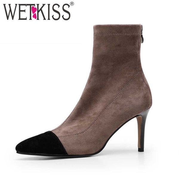 wetkiss thin high heels women ankle boots pointed toe zip footwear leather female boots fur suede shoes woman spring 210630, Black
wetkiss thin high heels women ankle boots pointed toe zip footwear leather female boots fur suede shoes woman spring 210630, Black