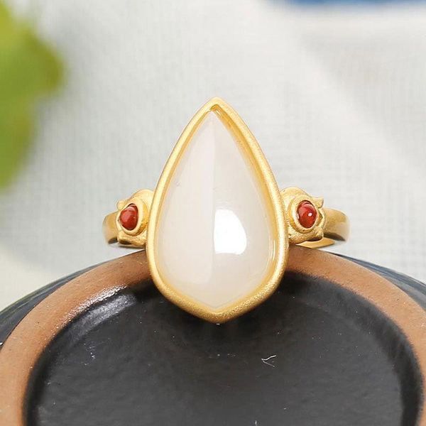 silver inlaid natural an chalcedony water drop shaped opening adjustable ring chinese charm women's brand jewelry cluster rings, Golden;silver
silver inlaid natural an chalcedony water drop shaped opening adjustable ring chinese charm women's brand jewelry cluster rings, Golden;silver