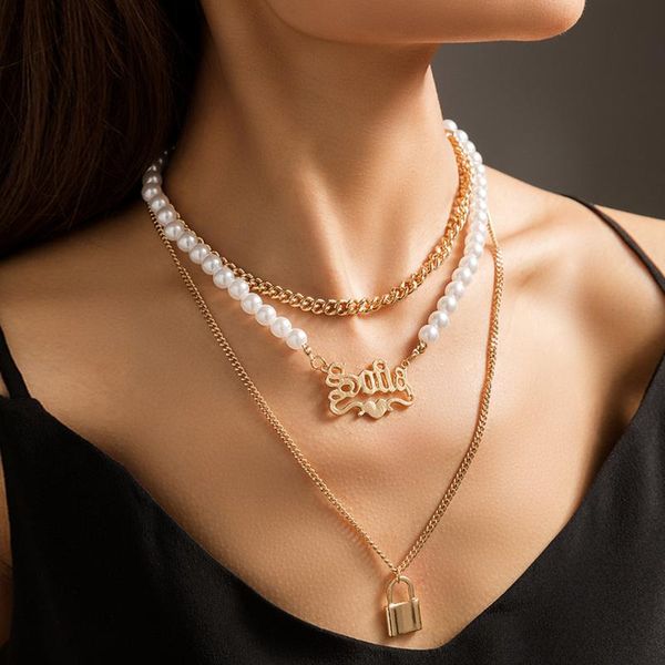 chains european and american baroque pearl gothic alphabet pendant multilayer necklace, Silver
chains european and american baroque pearl gothic alphabet pendant multilayer necklace, Silver