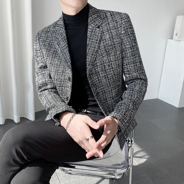 men's suits & blazers 2021 autumn men korean slim business casual suit jacket wedding social dress coat streetwear tuxedo clothing, White;black
men's suits & blazers 2021 autumn men korean slim business casual suit jacket wedding social dress coat streetwear tuxedo clothing, White;black