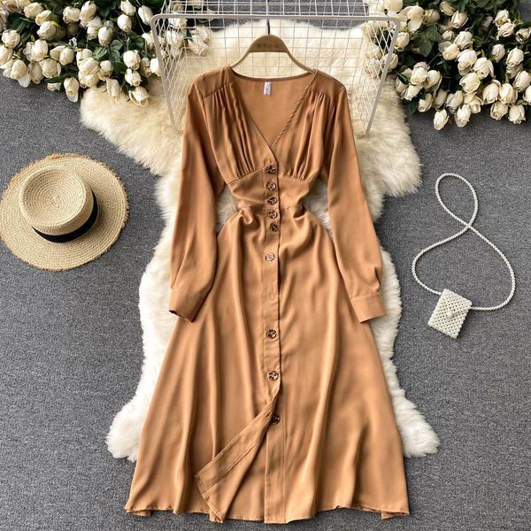 casual dresses sprig autumn streetwear v neck lantern sleeve long dress for women elegant single breasted midi ladies chic vestido, Black;gray
casual dresses sprig autumn streetwear v neck lantern sleeve long dress for women elegant single breasted midi ladies chic vestido, Black;gray