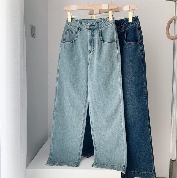 women's jeans simple solid all match fall women 2021 loose straight denim pants autumn office lady full length trousers femme, Blue
women's jeans simple solid all match fall women 2021 loose straight denim pants autumn office lady full length trousers femme, Blue