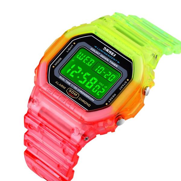wristwatches skmei electroplating case transparent strap ladies digital watch shockproof outdoor sports student electronic 1622, Slivery;brown
wristwatches skmei electroplating case transparent strap ladies digital watch shockproof outdoor sports student electronic 1622, Slivery;brown
