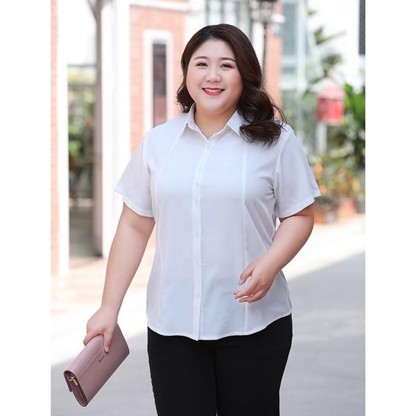 women's blouses & shirts 9021 plus-size women shirt business casual solid color loose lapel short sleeves office urban ladies cardigan, White
women's blouses & shirts 9021 plus-size women shirt business casual solid color loose lapel short sleeves office urban ladies cardigan, White