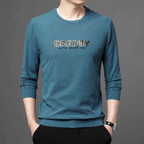men's long sleeved double-sided cashmere t-shirt middle-aged young people's loose casual spring and autumn sweater round neck, White;black