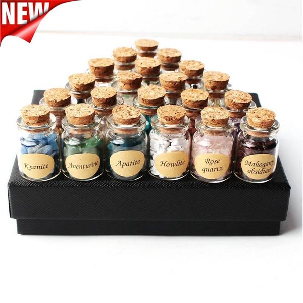 18pcs a set of natural crystal rockstone gravel wishing bottles minerals specimen mini stone reiki healing gift with a box
18pcs a set of natural crystal rockstone gravel wishing bottles minerals specimen mini stone reiki healing gift with a box