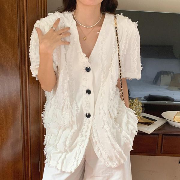 women's jackets elegant v neck short sleeve loose women simple korean chic button-up summer coats 2021 fashion ropa de mujer, Black;brown
women's jackets elegant v neck short sleeve loose women simple korean chic button-up summer coats 2021 fashion ropa de mujer, Black;brown