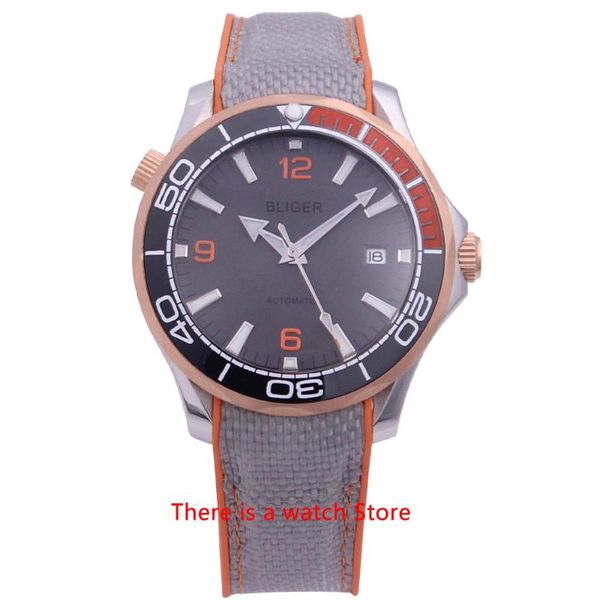 wristwatches bliger 40mm automatic mechanical watch men miyota movement sapphire luminous waterproof rubber strap calendar wristwatch, Slivery;brown
wristwatches bliger 40mm automatic mechanical watch men miyota movement sapphire luminous waterproof rubber strap calendar wristwatch, Slivery;brown