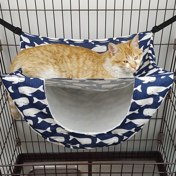 cat beds & furniture double layer hammock kitten puppy sleeping bag warm bed mat house cage hanging pet supplies