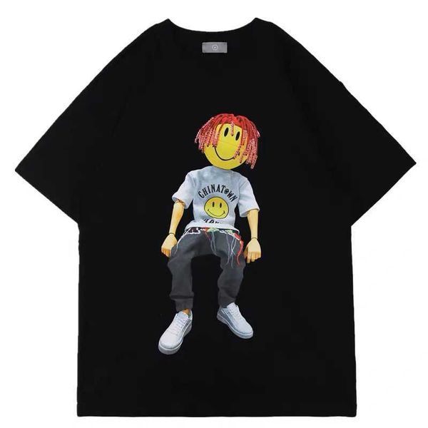 men's t-shirts 2021 fashion brand new smiling face doll print personalized hip hop men and women couple round neck short sleeve cotton, White;black
men's t-shirts 2021 fashion brand new smiling face doll print personalized hip hop men and women couple round neck short sleeve cotton, White;black