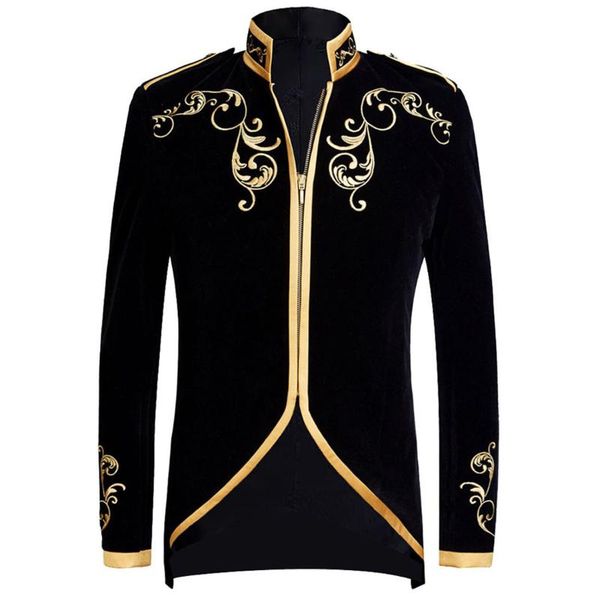 men's suits & blazers mens stylish court prince black velvet gold embroidery blazer suit jacket wedding groom slim fit men singers coat, White;black
men's suits & blazers mens stylish court prince black velvet gold embroidery blazer suit jacket wedding groom slim fit men singers coat, White;black