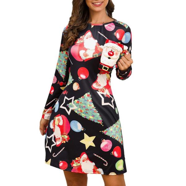 casual dresses women christmas dress o neck long sleeve xmas printed celebrity outfit winter party designer robes, Black;gray
casual dresses women christmas dress o neck long sleeve xmas printed celebrity outfit winter party designer robes, Black;gray