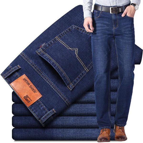men's pants spring and summer thin jeans straight loose elastic casual white work long korean version, Black
men's pants spring and summer thin jeans straight loose elastic casual white work long korean version, Black