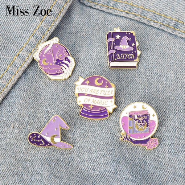 pins, brooches witchcraft enamel pins custom purple wizard hat book ball cat brooch lapel badge bag gothic jewelry gift for friends, Gray
pins, brooches witchcraft enamel pins custom purple wizard hat book ball cat brooch lapel badge bag gothic jewelry gift for friends, Gray