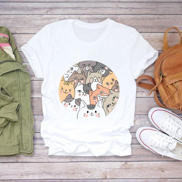 cat cartoon animal pet womens t shirts fashion 90s style summer autumn print lady graphic female tee, White
cat cartoon animal pet womens t shirts fashion 90s style summer autumn print lady graphic female tee, White