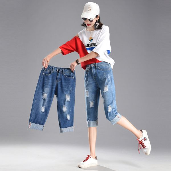 women's jeans summer capris thin 2021 high waist slim stretch korean student breeches, Blue
women's jeans summer capris thin 2021 high waist slim stretch korean student breeches, Blue