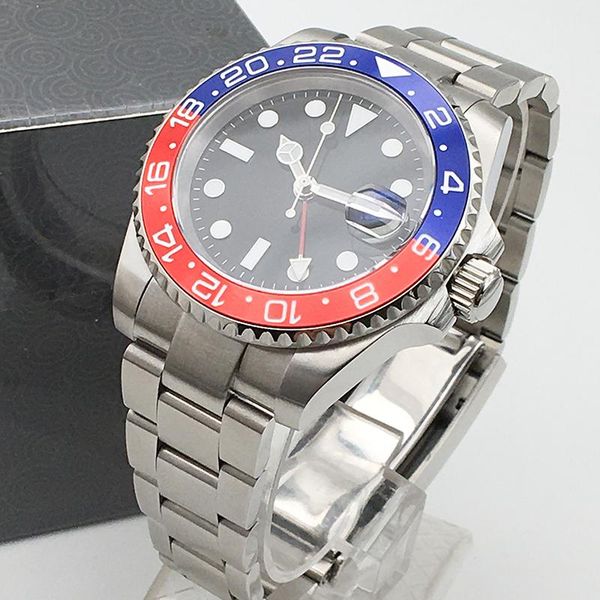 wristwatches luxury 40mm blue red gmt watch sapphire glass men's automatic mechanical diving stainless steel case chain sliding lock, Slivery;brown
wristwatches luxury 40mm blue red gmt watch sapphire glass men's automatic mechanical diving stainless steel case chain sliding lock, Slivery;brown