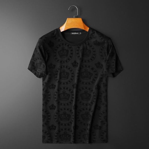 men's t-shirts flocking mercerized cotton brand designer crown pattern tee shirt short sleeve summer clothing 2080, White;black
men's t-shirts flocking mercerized cotton brand designer crown pattern tee shirt short sleeve summer clothing 2080, White;black