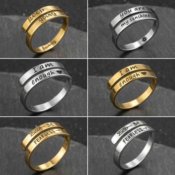 i am enough stainless steel ring awareness s jewelry for women fashion keep going cuff simple be fearless anillos mujer, Silver
i am enough stainless steel ring awareness s jewelry for women fashion keep going cuff simple be fearless anillos mujer, Silver