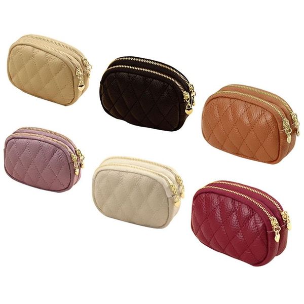 card holders women faux leather small wallet double zipper diamond embroidery thread coin purse bag holder clutch with key ring, Brown;gray
card holders women faux leather small wallet double zipper diamond embroidery thread coin purse bag holder clutch with key ring, Brown;gray