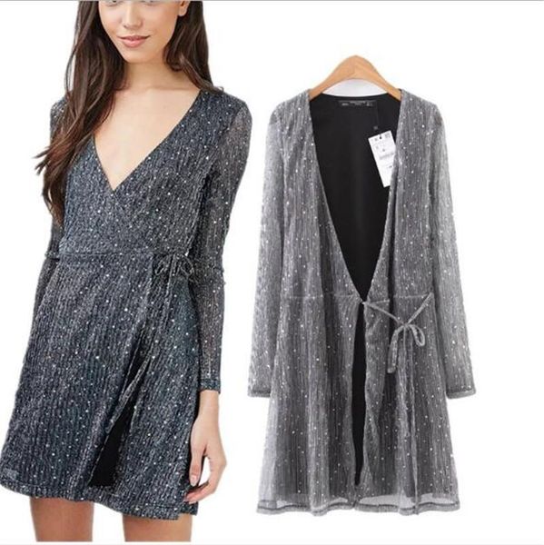 casual dresses dress spring fashion wild bright silk transparent v-neck lace short mini wrap elegant long sleeves, Black;gray
casual dresses dress spring fashion wild bright silk transparent v-neck lace short mini wrap elegant long sleeves, Black;gray