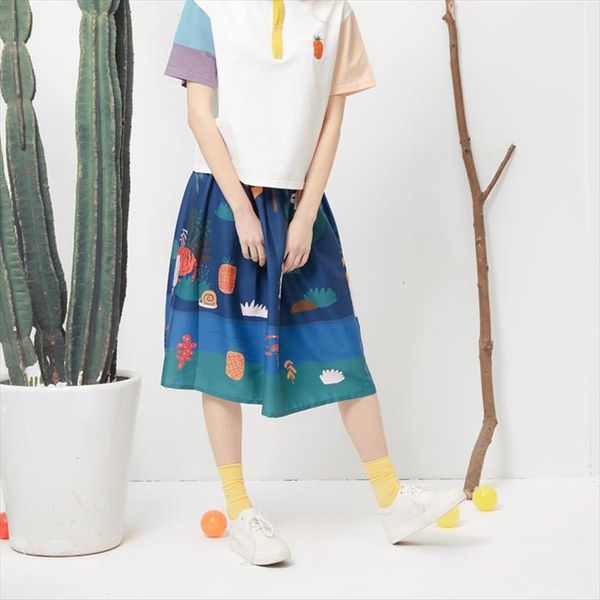 summer chiffon high womens skirt elastic waist a line playful prints mid calf length preppy style, Black
summer chiffon high womens skirt elastic waist a line playful prints mid calf length preppy style, Black