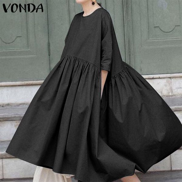 women spring autumn dress vintage solid bohemian long vonda 3/4 sleeve holiday party pleated vestidos plus size sundress casual dresses, Black;gray
women spring autumn dress vintage solid bohemian long vonda 3/4 sleeve holiday party pleated vestidos plus size sundress casual dresses, Black;gray