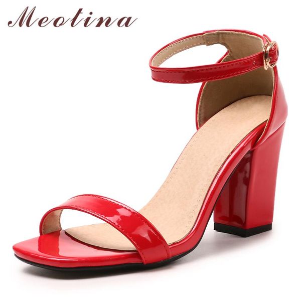 meotina summer sandals women shoes patent leather thick heel red bridal buckle super high ankle strap size 46 dress, Black
meotina summer sandals women shoes patent leather thick heel red bridal buckle super high ankle strap size 46 dress, Black