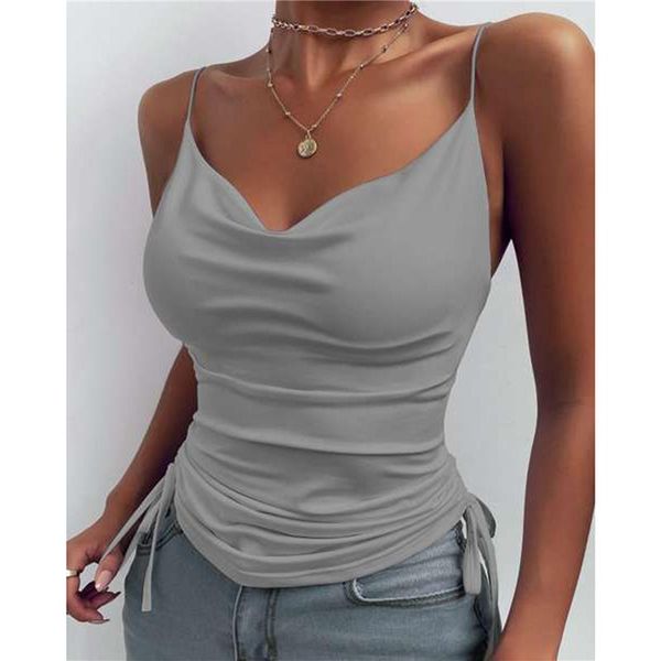 women's tanks & camis women camps close-fitting casual vest sleeveless the est solid color drawstring camisole 2021 vests summer, White
women's tanks & camis women camps close-fitting casual vest sleeveless the est solid color drawstring camisole 2021 vests summer, White
