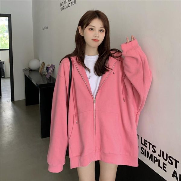 women's hoodies & sweatshirts oversized hoodie zipper women sweatshirt korean 2021 autumn winter casual solid female harajuku loose str, Black
women's hoodies & sweatshirts oversized hoodie zipper women sweatshirt korean 2021 autumn winter casual solid female harajuku loose str, Black