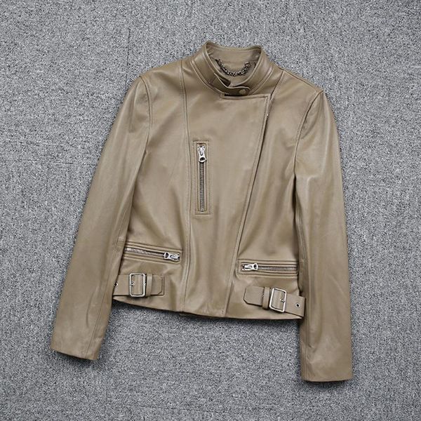 women's leather & faux cyan natural sheepskin locomotive jacket women genuine half high collar casual long sleeve ceket short coat wint, Black
women's leather & faux cyan natural sheepskin locomotive jacket women genuine half high collar casual long sleeve ceket short coat wint, Black